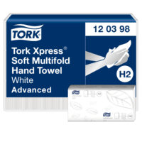 Lehtpaberrätikud TORK H2 Xpress Multifold Soft, 2 kihti, valged, 180 tk, 120398