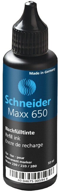 Tindiballoon markeritele Schneider 650, permanentne, 50ml must