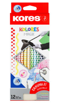 Värvipliiatsid Kores Kolores Magik, kolmnurksed, kustutatavad, 12 tk