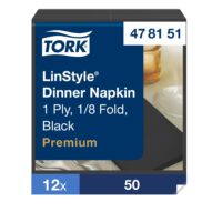 Õhtusöögisalvrätik Tork Premium Linstyle®,39x39cm, 50tk, must 478151