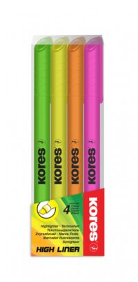 Tekstimarker KORES HIGH LINER FINE, 4 värvi