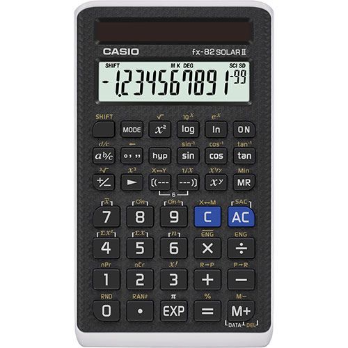 Funktsioonkalkulaator CASIO FX-82Solar II, 19 x 70 x 121 mm