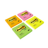 Märkmepaber Post-it Neon 76x76 mm, neoonkollane
